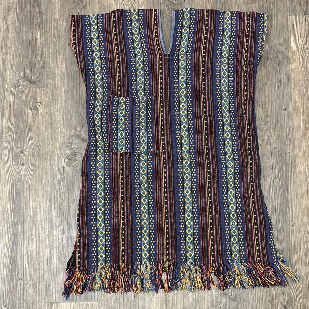 Colorful Striped Tunic with Fringe